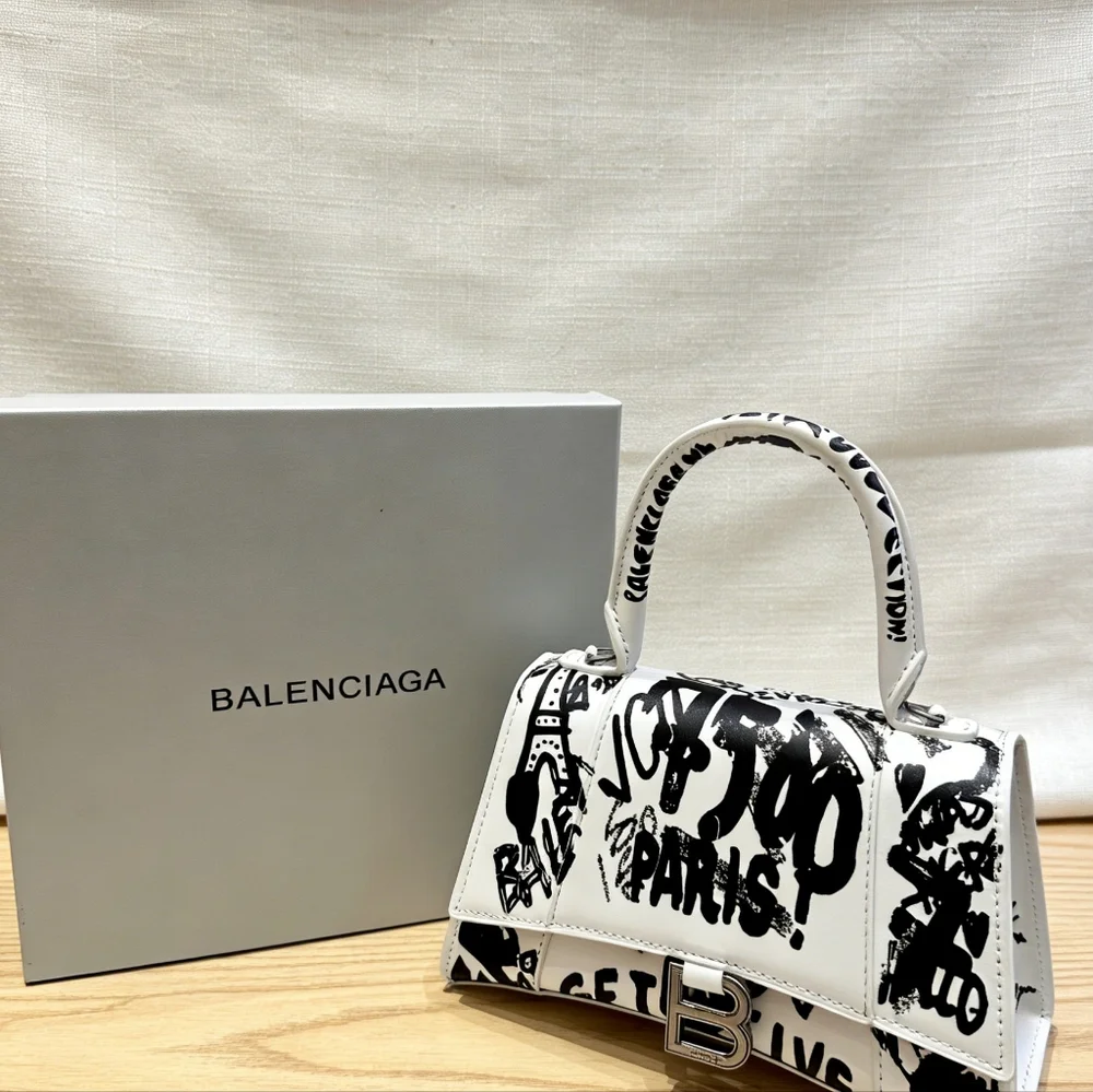 Balenciaga Hourglass XS Graffiti Handbag - Picture 4 of 6